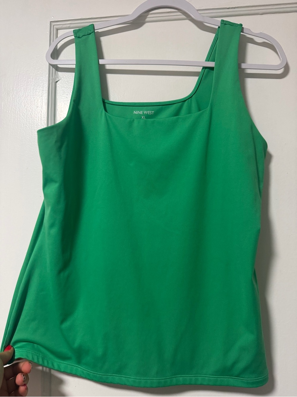 Nine West Bright Green Square Neck Tank